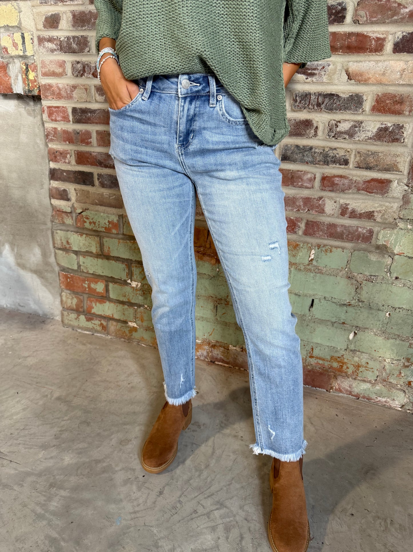 Mica Mid Rise Cigarette Crop Jeans