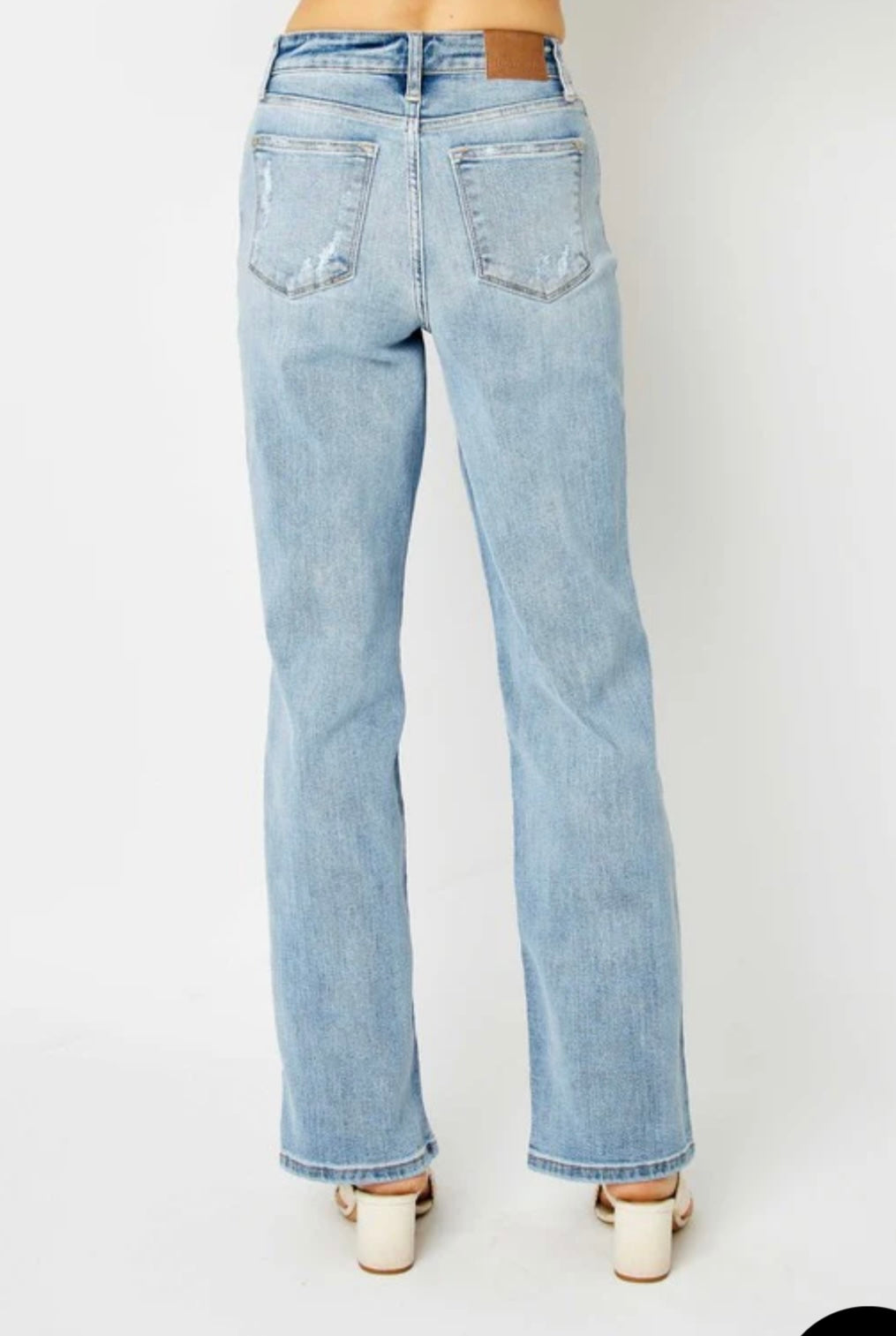 Judy Blue High Waist Lt Washed Straight Leg Jean